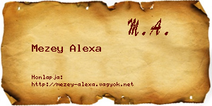Mezey Alexa névjegykártya